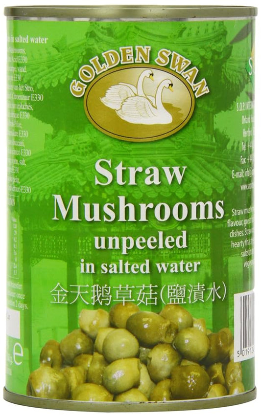 Golden Swan Straw Mushrooms Unpeeled in Salt Water 425g