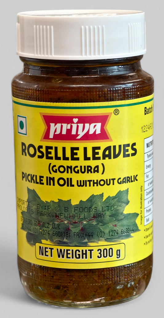 Priya Roselle Pickle in Oil Without Garlic 300g